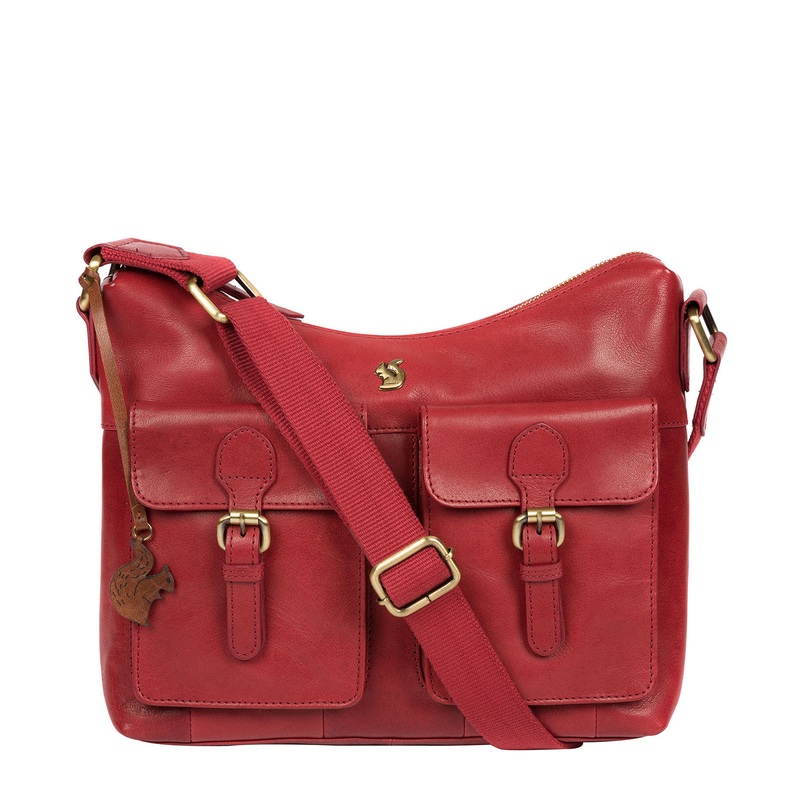 'Nancie' Chilli Pepper Leather Shoulder Bag