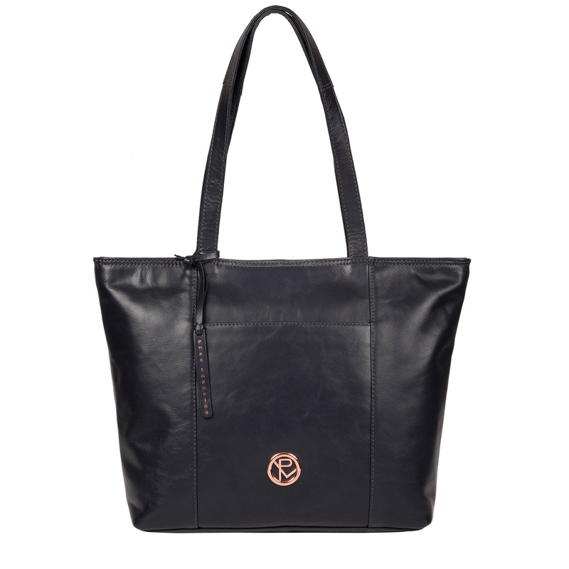 'Pimm' Navy Leather Tote Bag