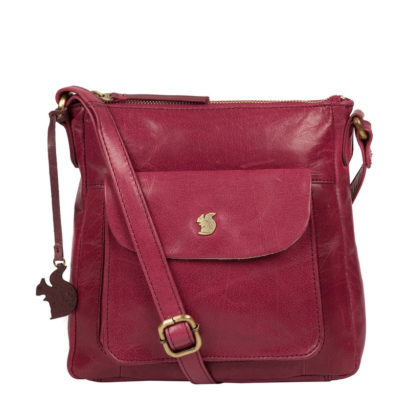 'Shona' Orchid Leather Cross Body Bag