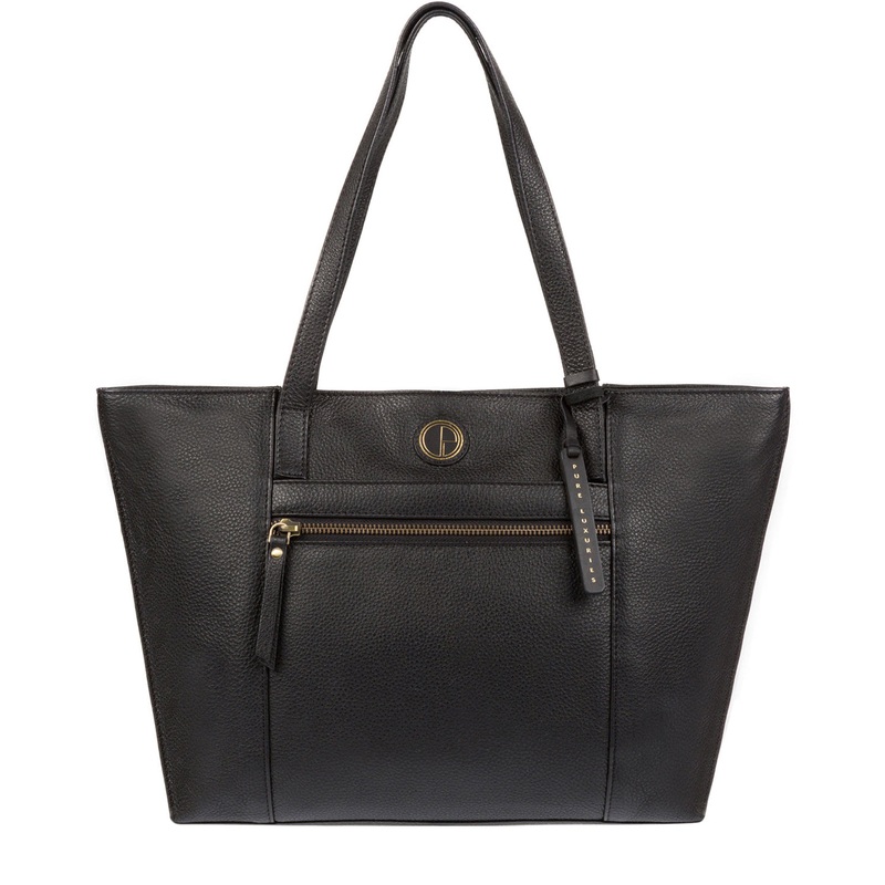 'Skye' Black Leather Tote Bag
