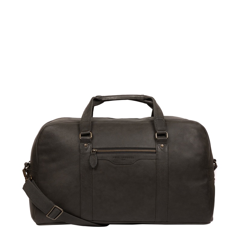 'Snowdon' Ash Black Leather Holdall