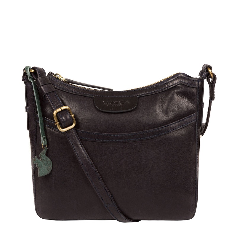 'Tamara' Navy Leather Cross Body Bag