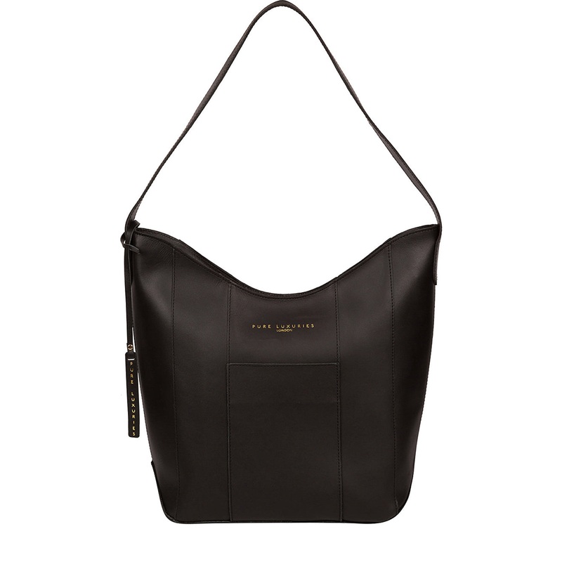 'Winchester' Jet Black Vegetable-Tanned Leather Shoulder Bag