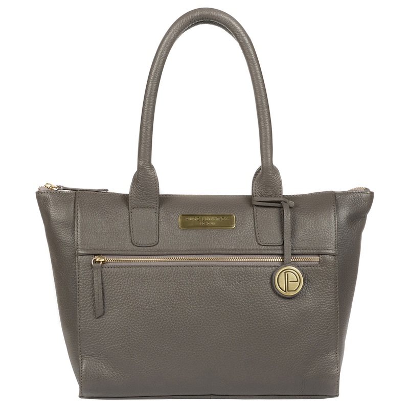'Yeovil' Grey Leather Tote Bag