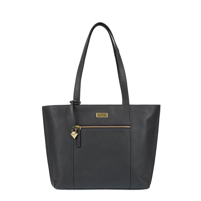 Bella' Navy Leather Tote Bag