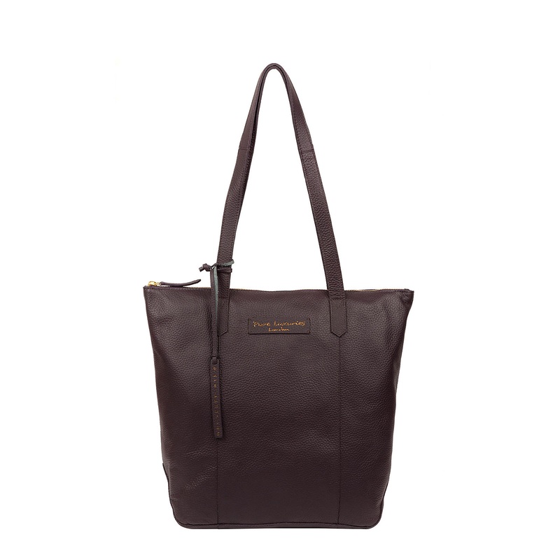 'Blendon' Plum Leather Shopper Bag