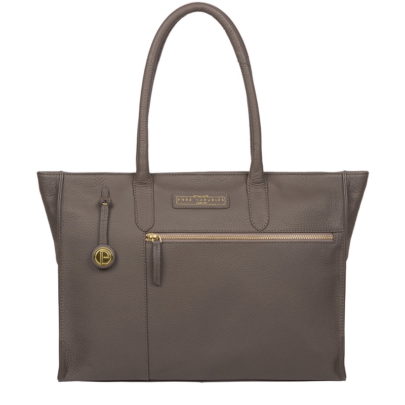 'Bloomsbury' Grey Leather Tote Bag