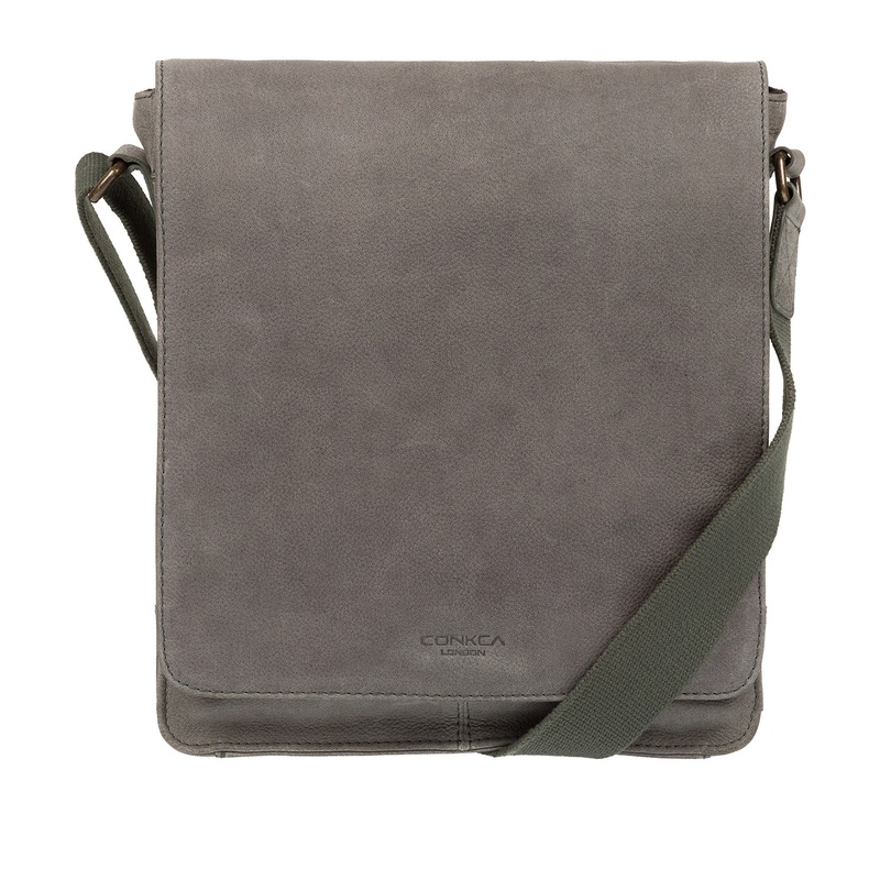 'Bowen' Vintage Grey Leather Despatch Bag