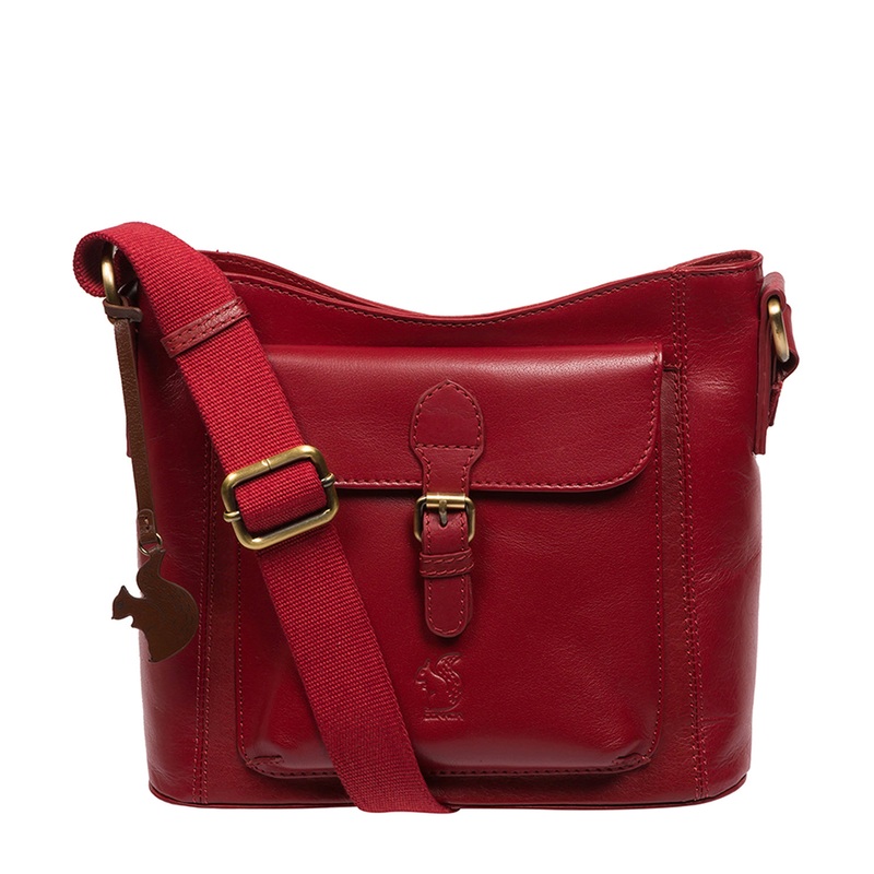 'Carla' Chilli Pepper Leather Cross Body Bag
