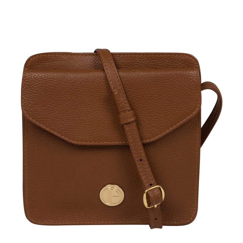 'Coco' Tan Leather Cross Body Bag