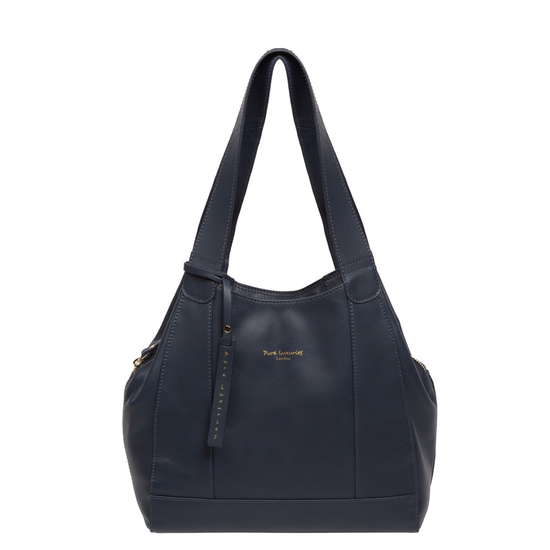 'Colette' Navy Leather Handbag