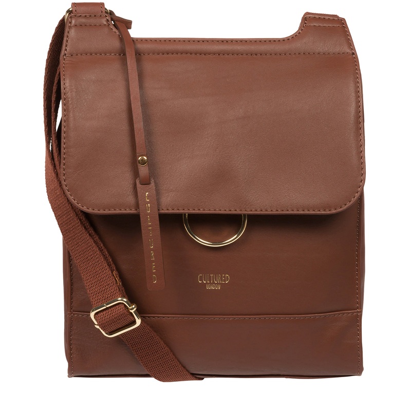 'Covent' Conker Brown Leather Cross Body Bag