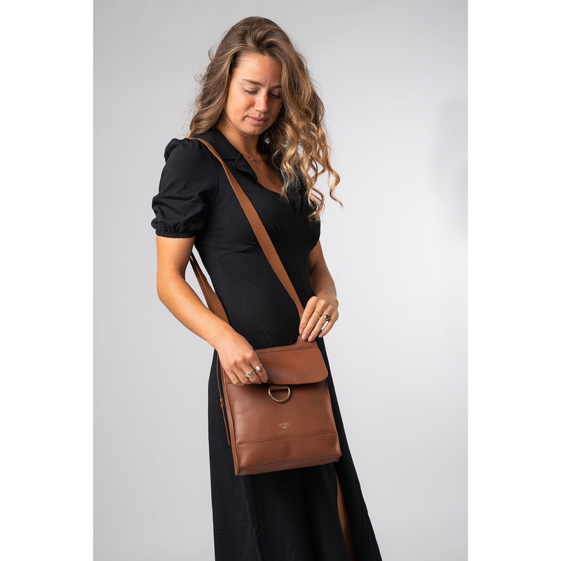 'Covent' Oak Leather Cross Body Bag