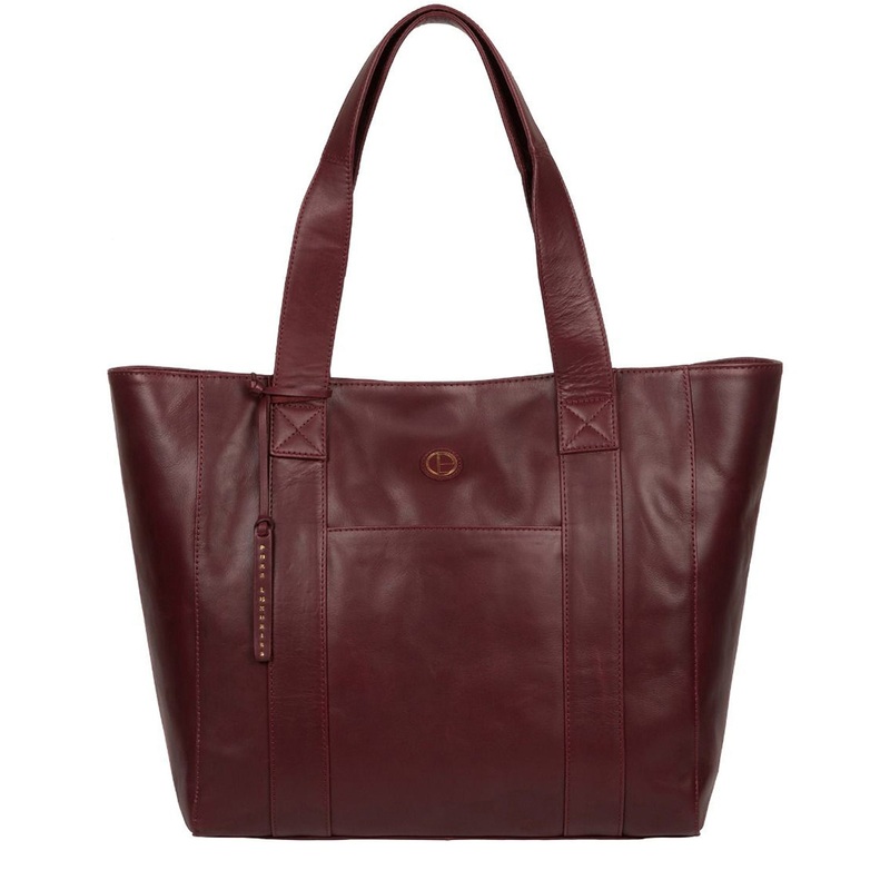'Cranbrook' Burgundy Leather Tote Bag