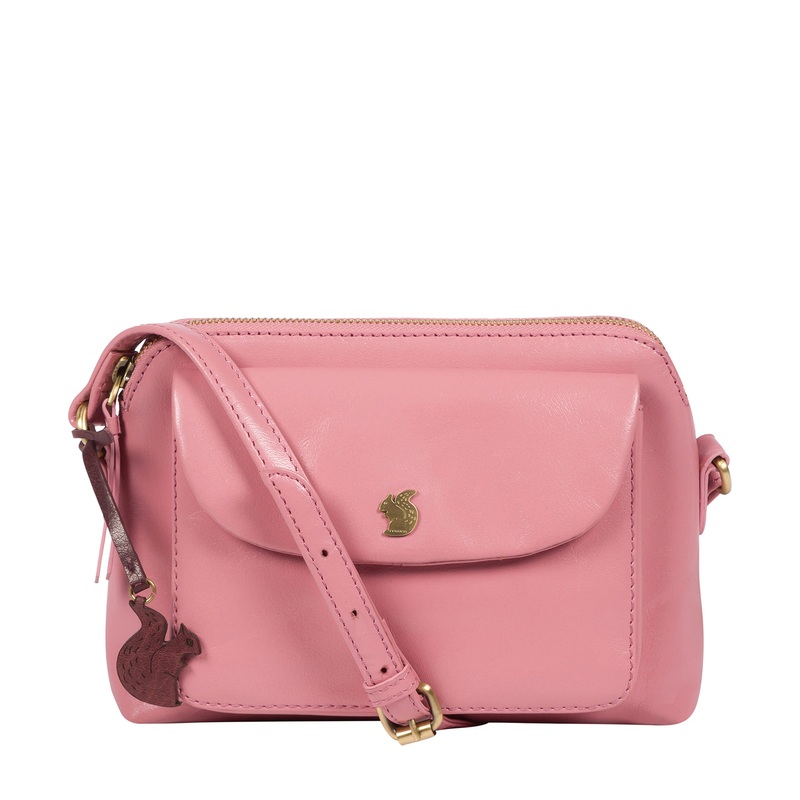 'Dainty' Blush Leather Cross Body Bag