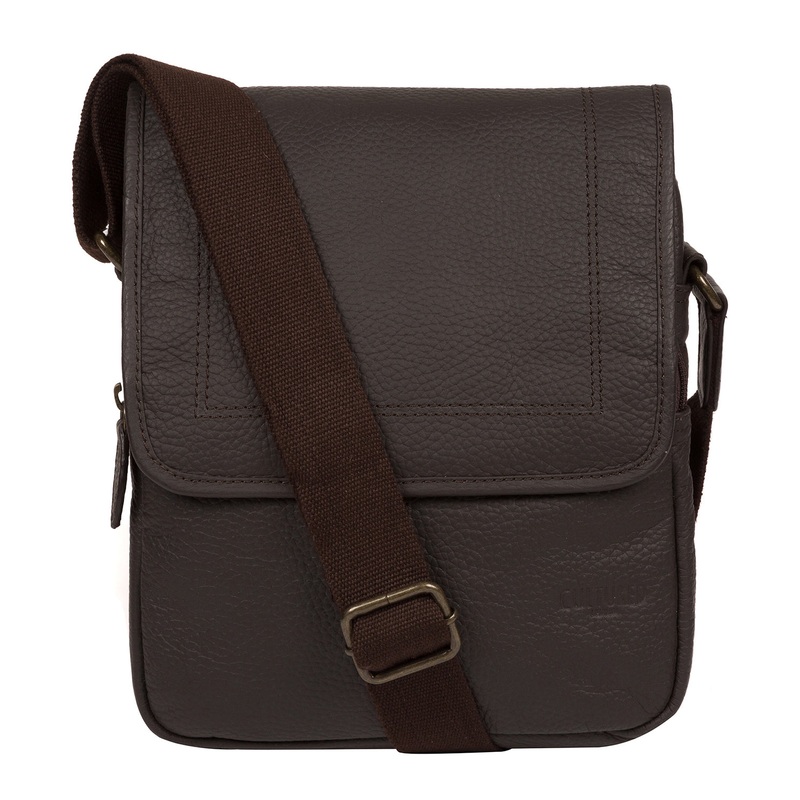 'Dash' Brown Leather Cross Body Bag