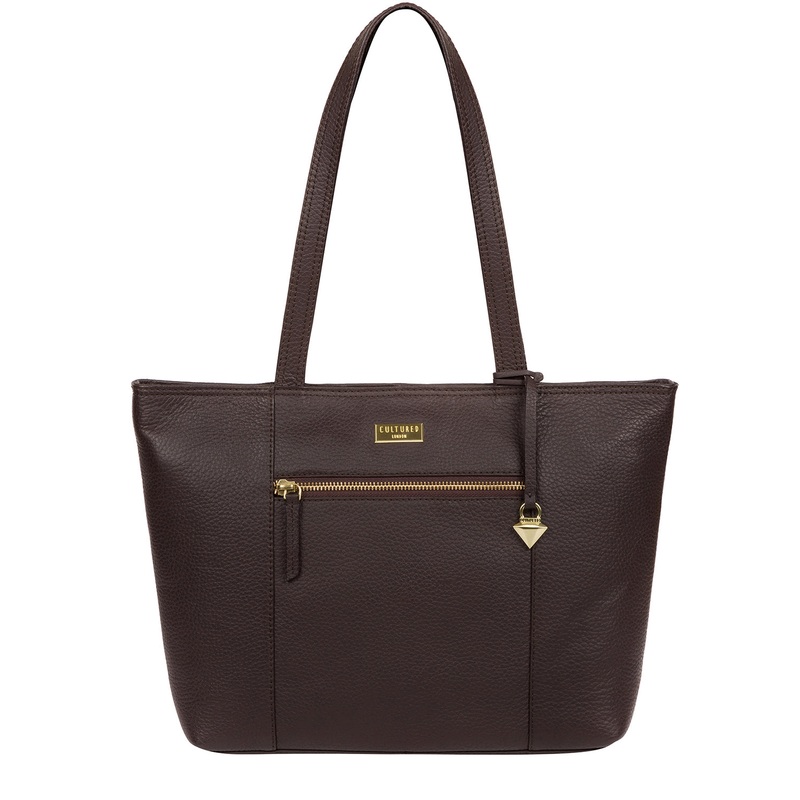 'Dawn' Dark Chocolate Leather Tote Bag