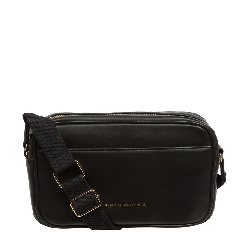 'Dion' Black Nappa Leather Cross Body Bag