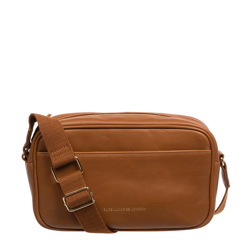 'Dion' Oak Nappa Leather Cross Body Bag