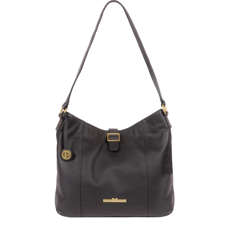 'Elaine' Midnight Blue Leather Shoulder Bag