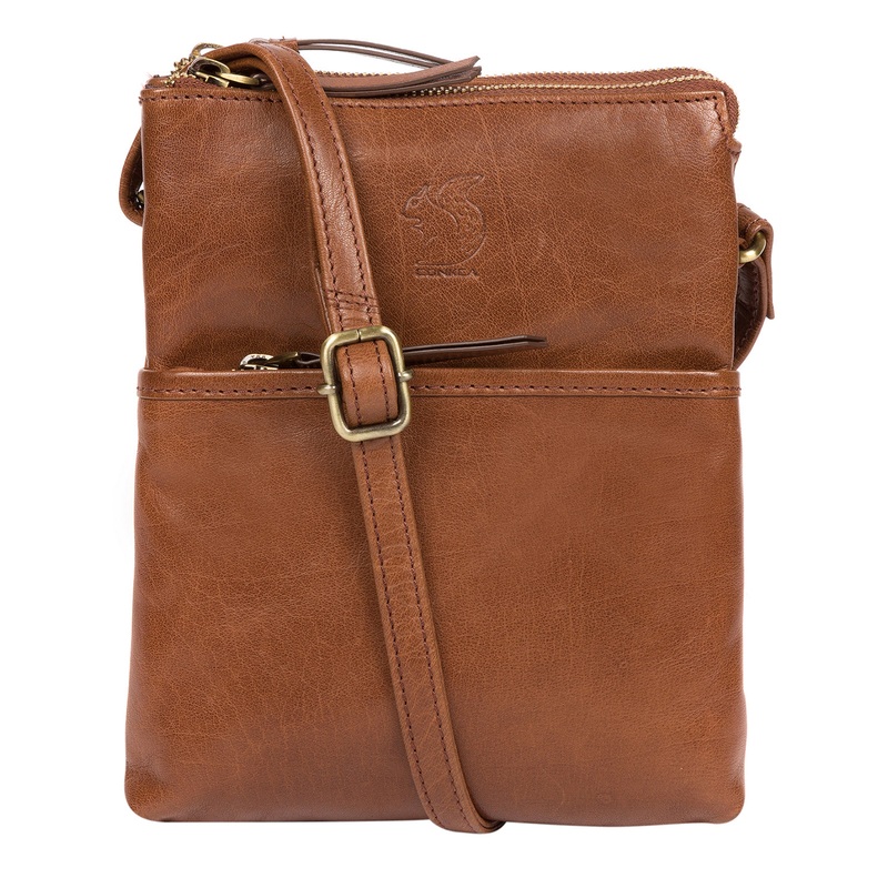 'Fernandez' Conker Brown Leather Cross Body Bag
