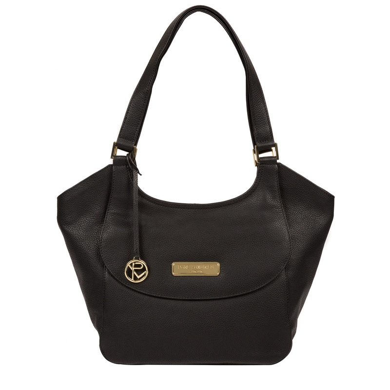 'Grace' Black Leather Tote Bag