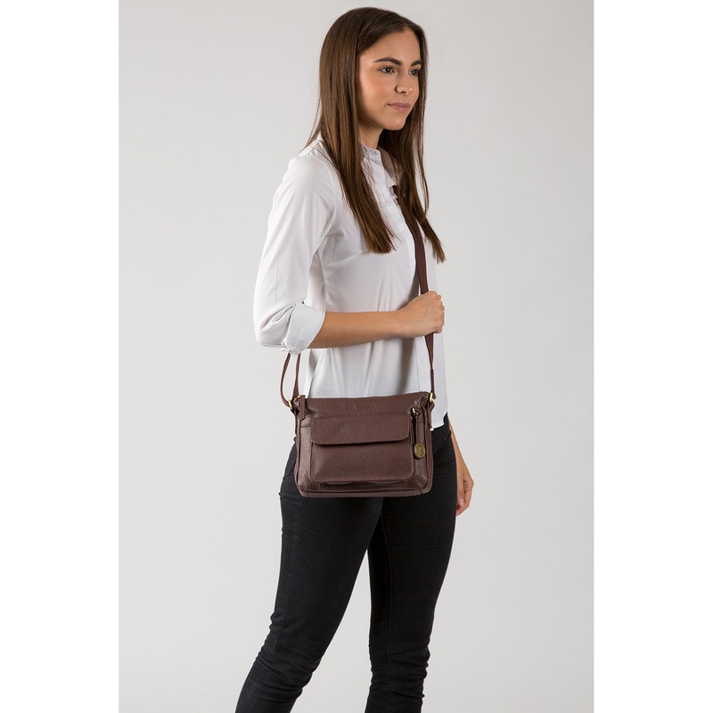 'Guildford' Auburn Leather Cross Body Bag