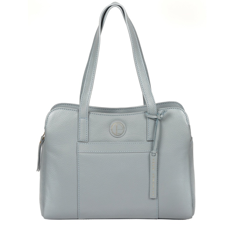 'Henna' Cashmere Blue Leather Handbag
