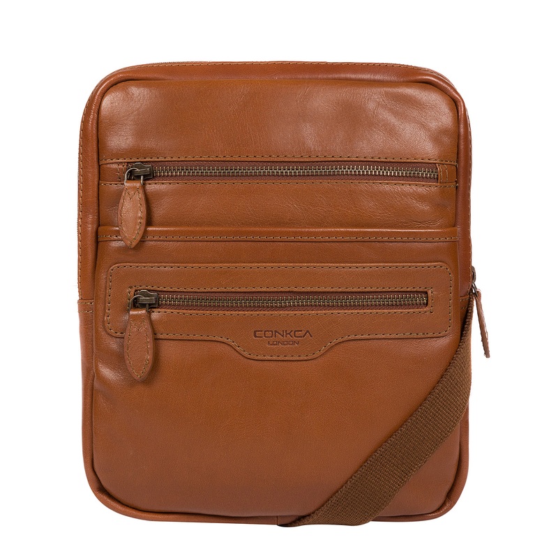 'Hoya' Chestnut Leather Cross Body Bag
