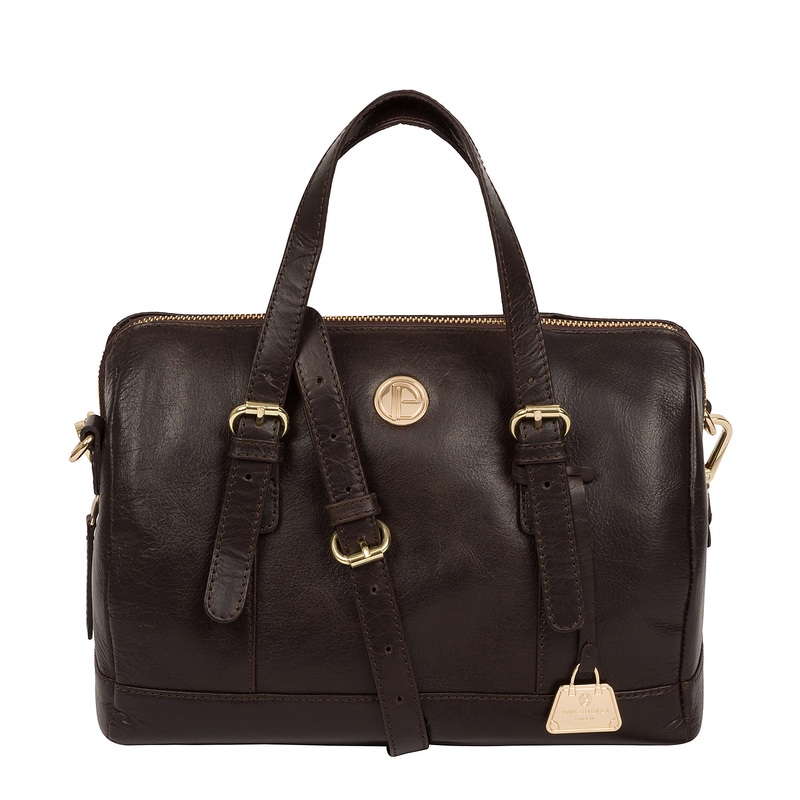 'Iris' Dark Brown Leather Handbag