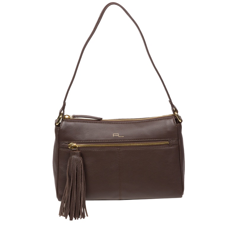 'Isabella' Hot Fudge Nappa Leather Grab Bag