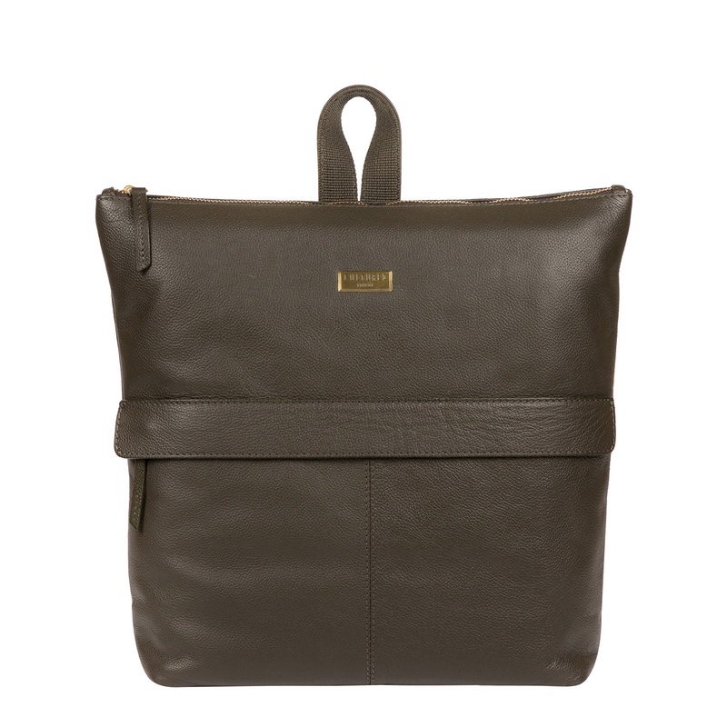 'Jada' Olive Leather Backpack