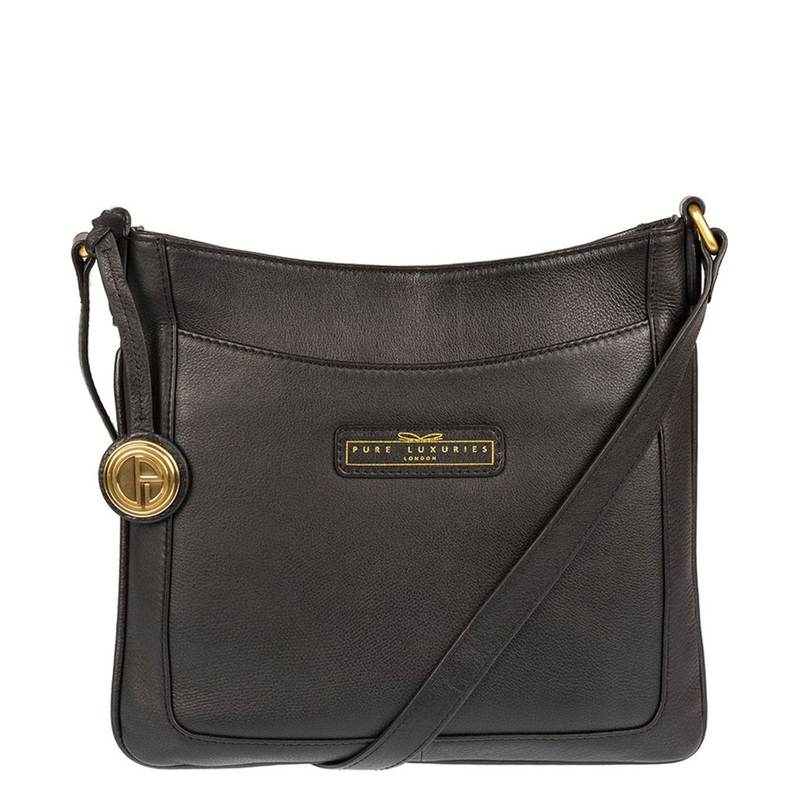 'Kara' Black Leather Cross Body Bag