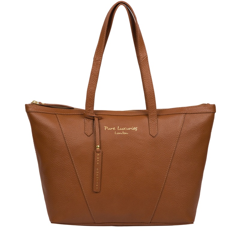 'Kelly' Tan Leather Tote Bag