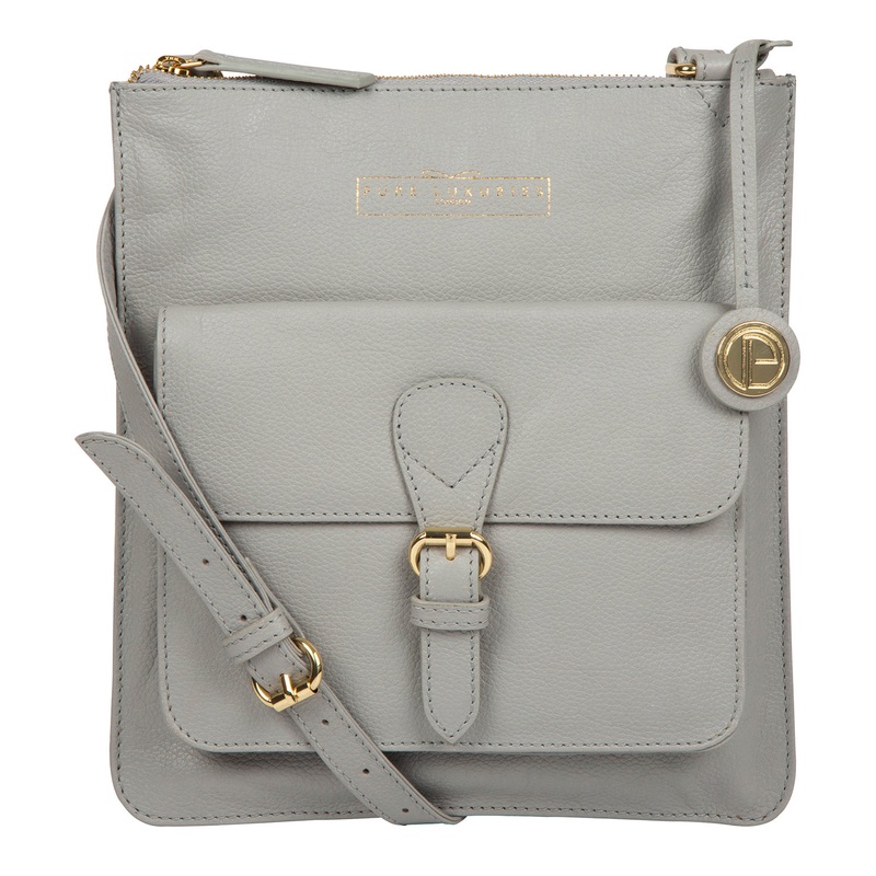 'Kenley' Grey Leather Cross Body Bag