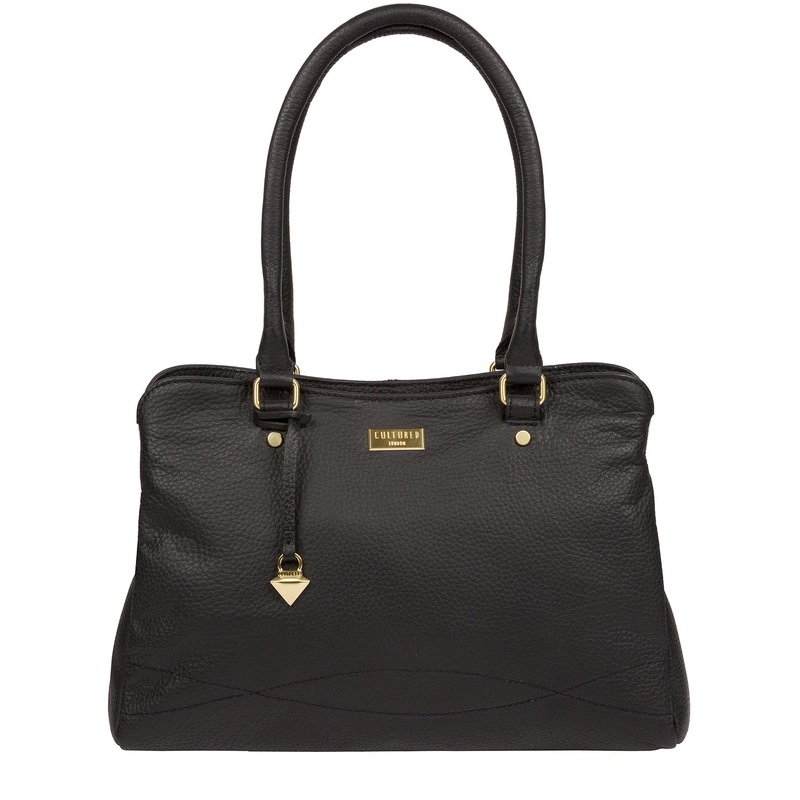 'Kiona' Black Leather Handbag
