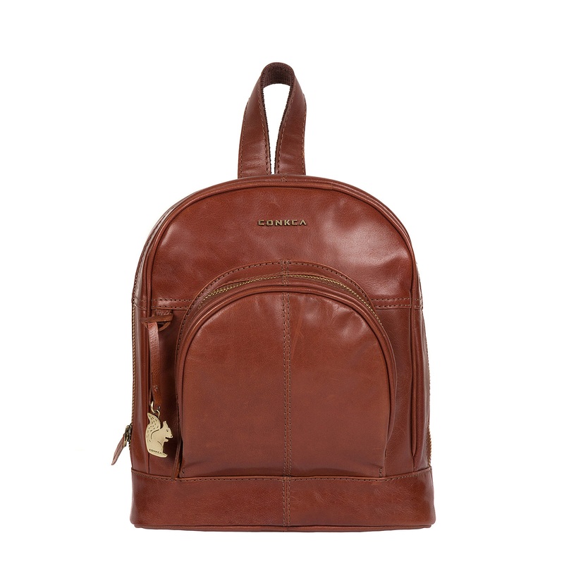 'Kir' Cognac Leather Backpack