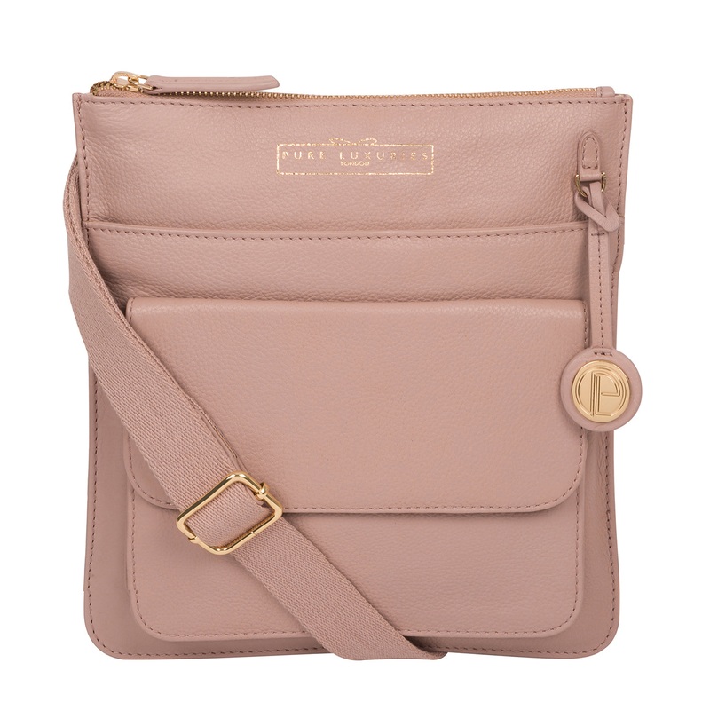 'Langley' Blush Pink Leather Cross Body Bag