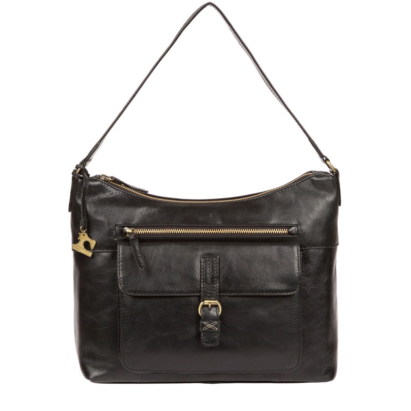 'Laura' Ebony Leather Shoulder Bag