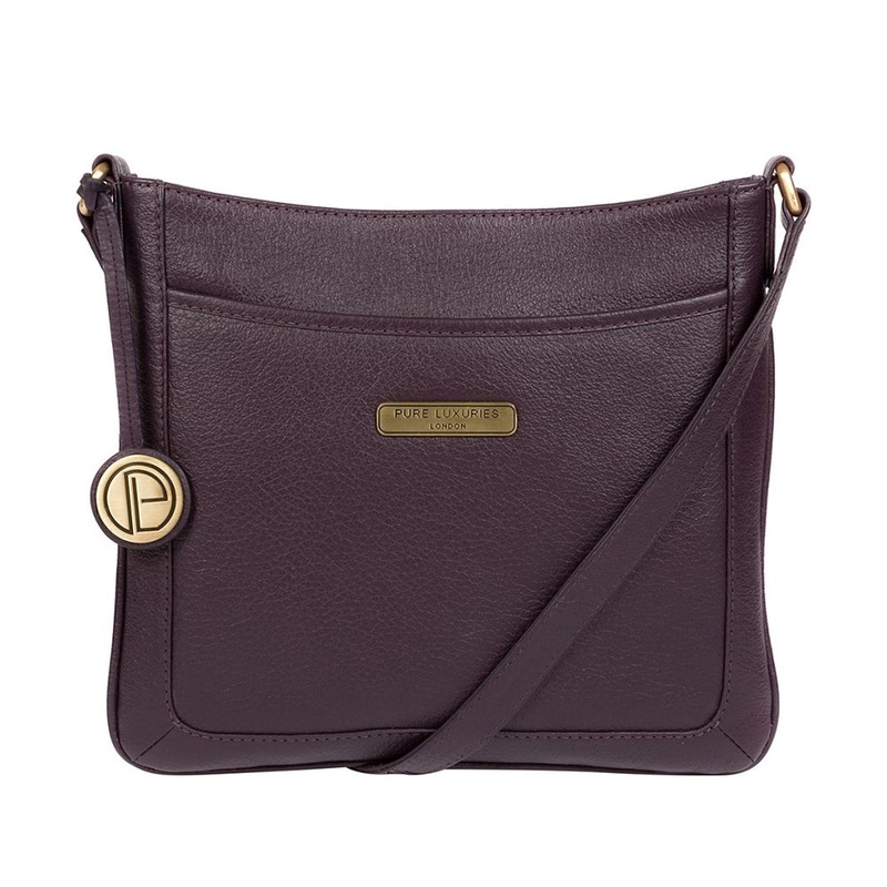'Linby' Plum Leather Cross Body Bag