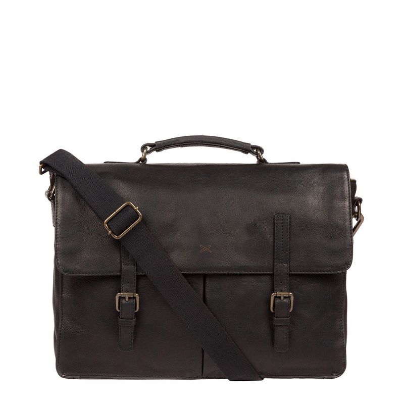 'Lorton' Black Leather Briefcase