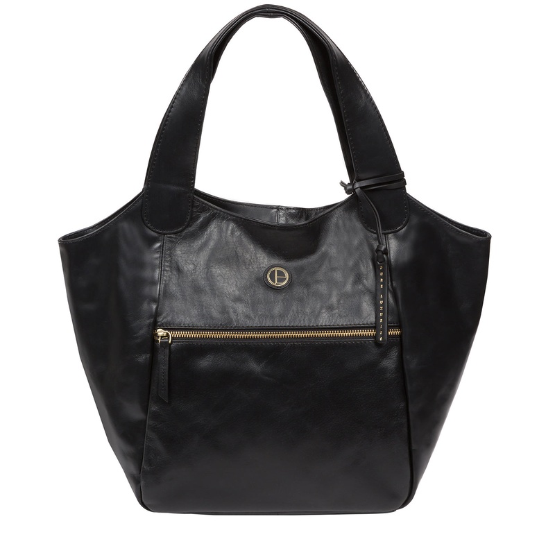 'Loxford' Vintage Black Leather Tote Bag