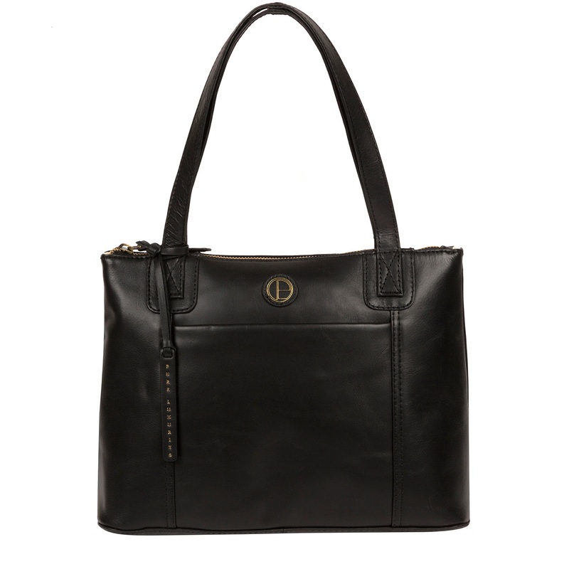 'Newark' Vintage Black Leather Handbag