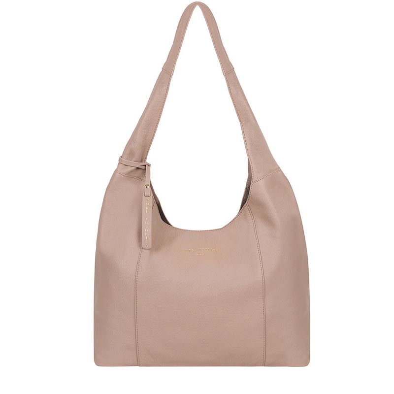 'Nina' Blush Pink Leather Shoulder Bag