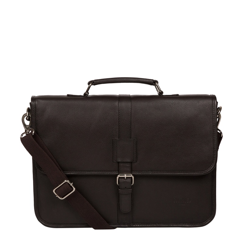 'Riley' Dark Brown Leather Workbag