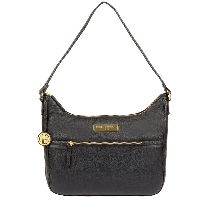 'Ryde' Black Leather Shoulder Bag