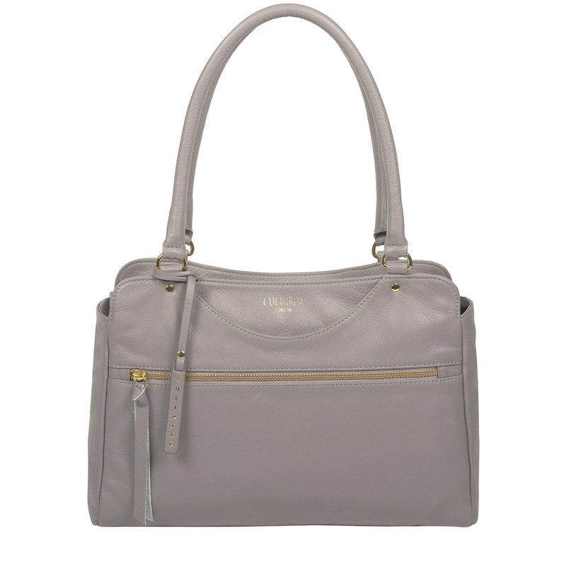 'Shadwell' Grey Leather Handbag