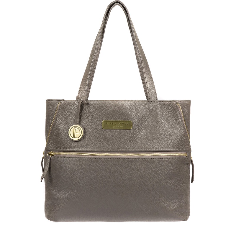'Skipton' Grey Leather Tote Bag