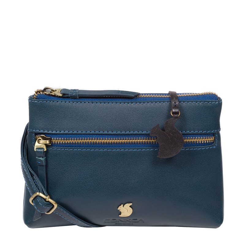 'Sweetie' Snorkel Blue Leather Cross Body Bag