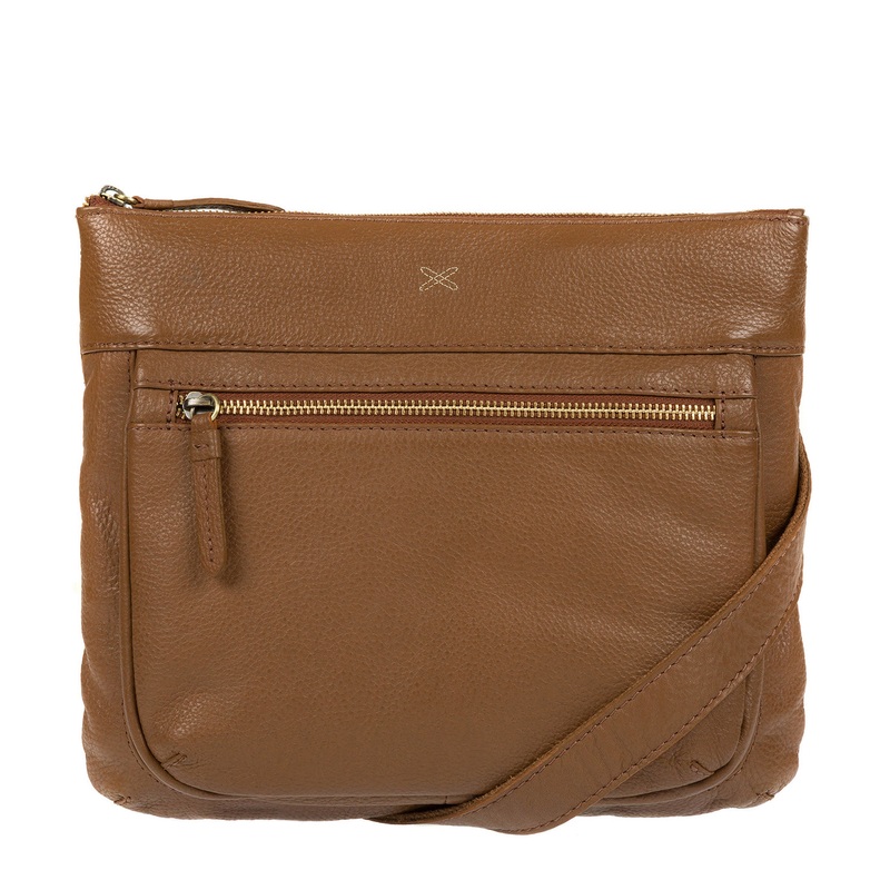 'Victoria' Dark Tan Cross Body Bag